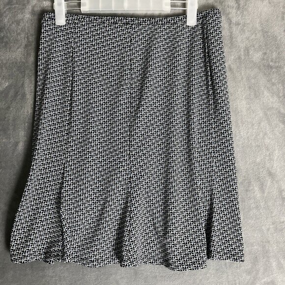 Express Womens Ponte Knit Midi Skirt Size S Trumpet Geometric Print Y2K Career - Picture 2 of 6